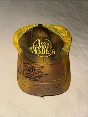 AUTOGRAPHED Jason Aldean Signed Trucker Mesh Snapback Hat Burn It Down Tour 🔥